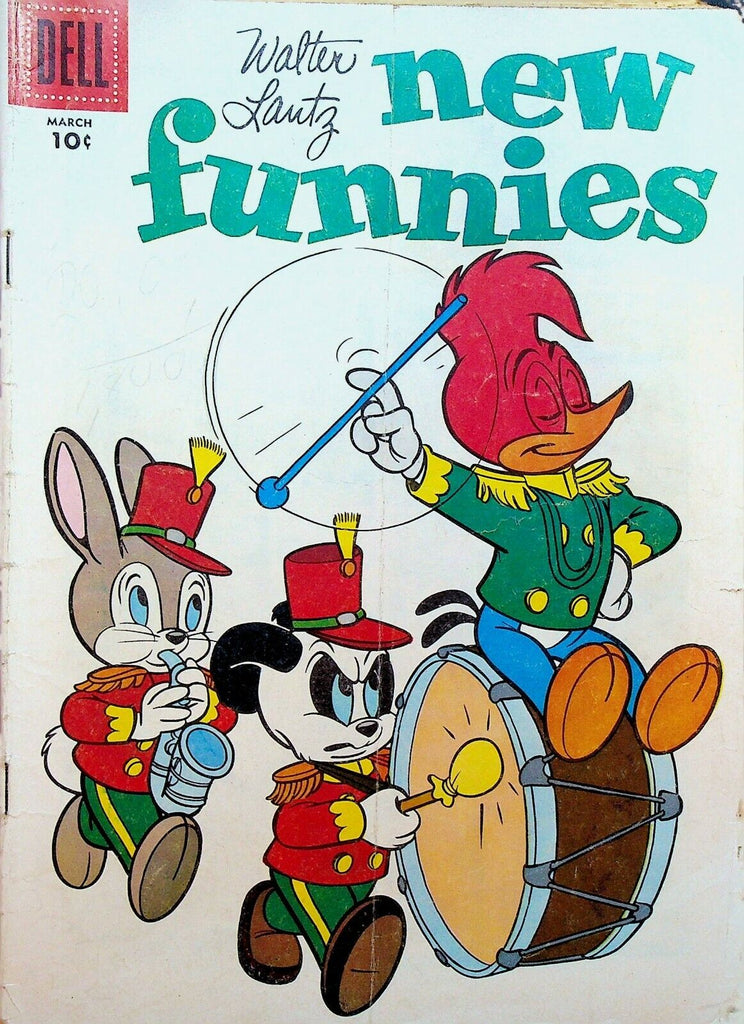 New Funnies 241 Dell Comics 1957 Woody Woodpecker Band Major Drum Andy Panda
