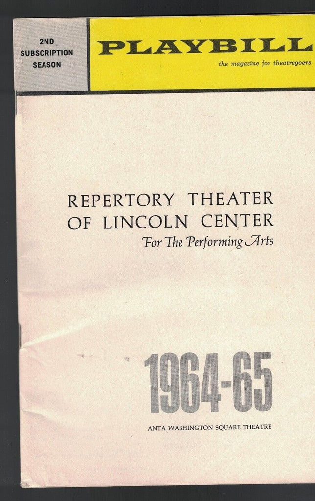 Repertory Theater of Lincoln Center October 1964 Playbill The Changeling