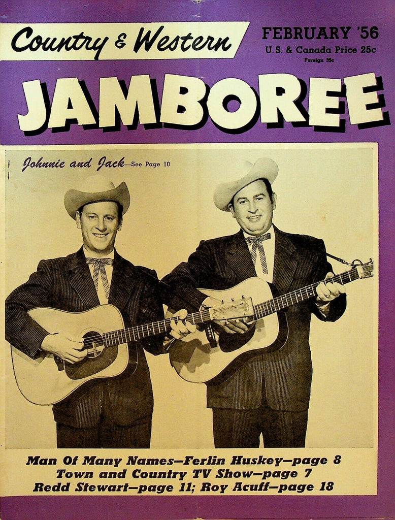 Country & Western Jamboree Magazine February 1956 Ferlin Huskey Roy Acuff