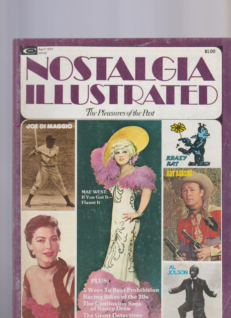 Nostalgia Illustrated April 1975 Joe Dimaggio Ava Gardner Mae West Krazy Kat
