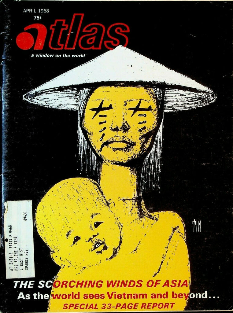 Atlas Magazine April 1968 Vietnam Singapore South Korea Australia Burma Laos