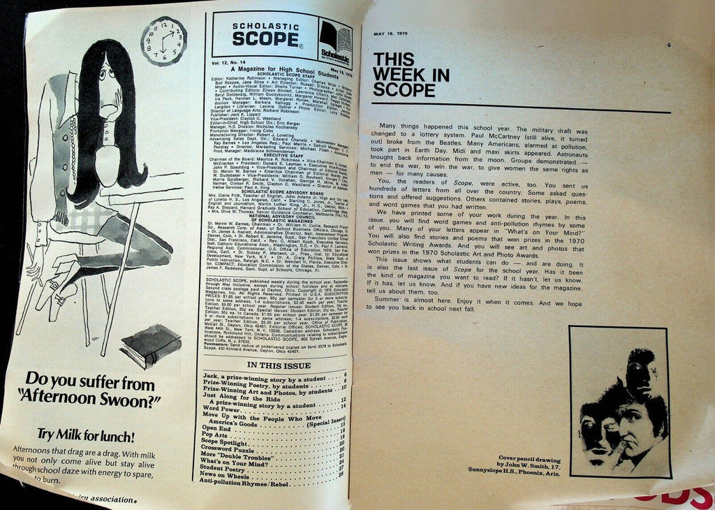 Scholastic Scope May 18 1970 Woodstock Festival Cheryl Tiegs Coca Cola
