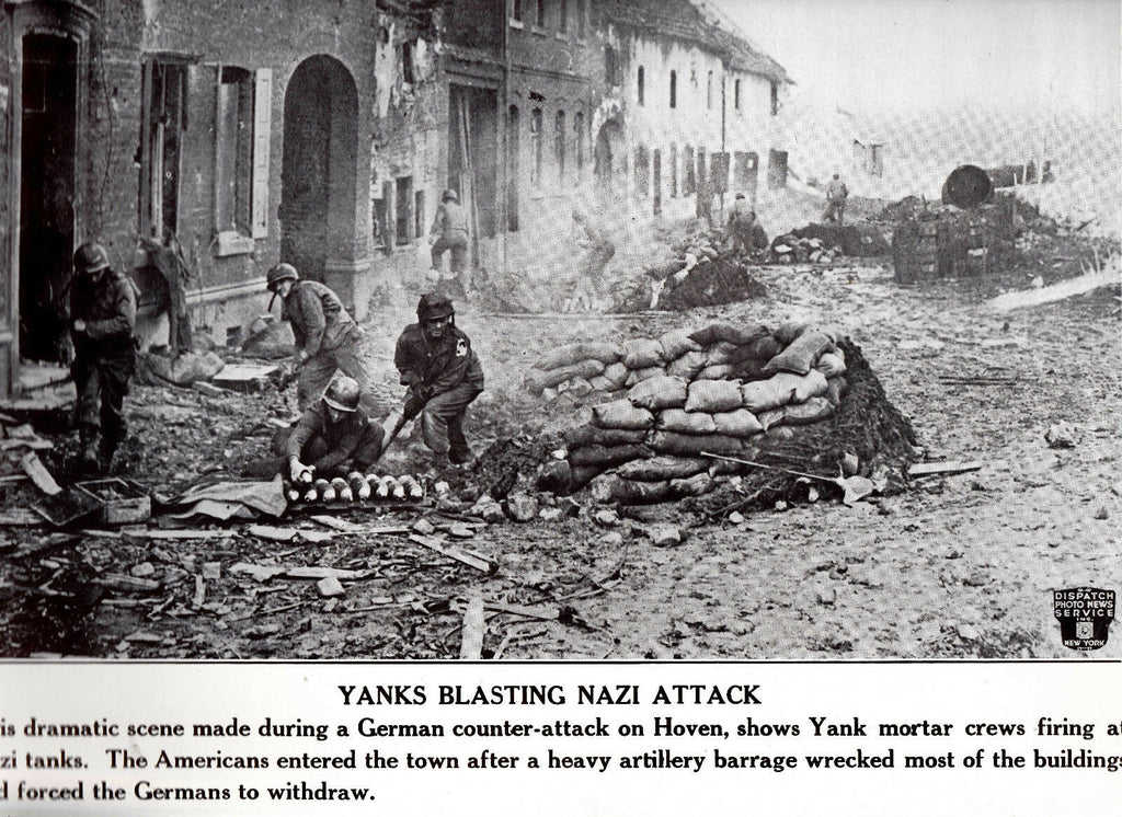 American Mortar Crews Firing at German Tanks Dispatch Photo News Service