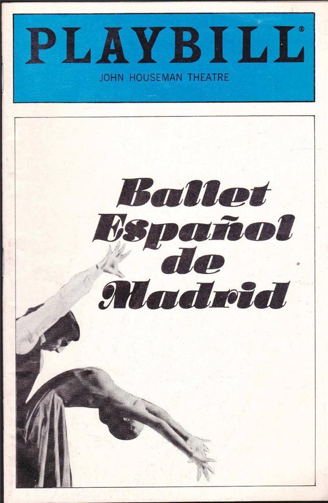 Ballet Espanol de Madrid Playbill November 24 1986 John Houseman Theatre
