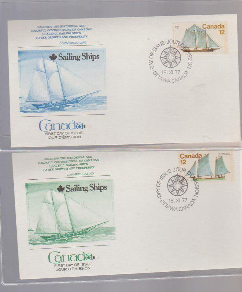 Sailing Ships Canada First Day of Issue Cover Lot of 4 Different Colors