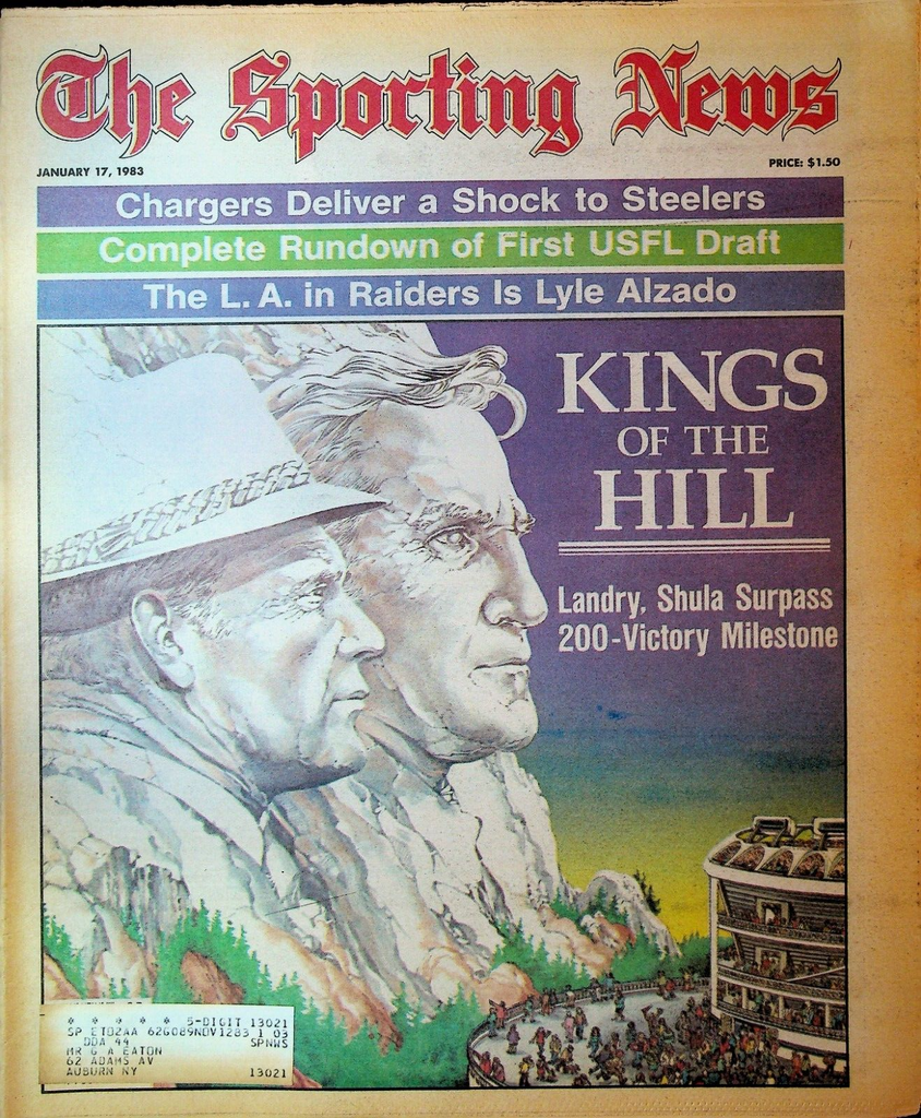 The Sporting News January 17 1983 Don Shula Tom Landry Lyle Alzado USFL