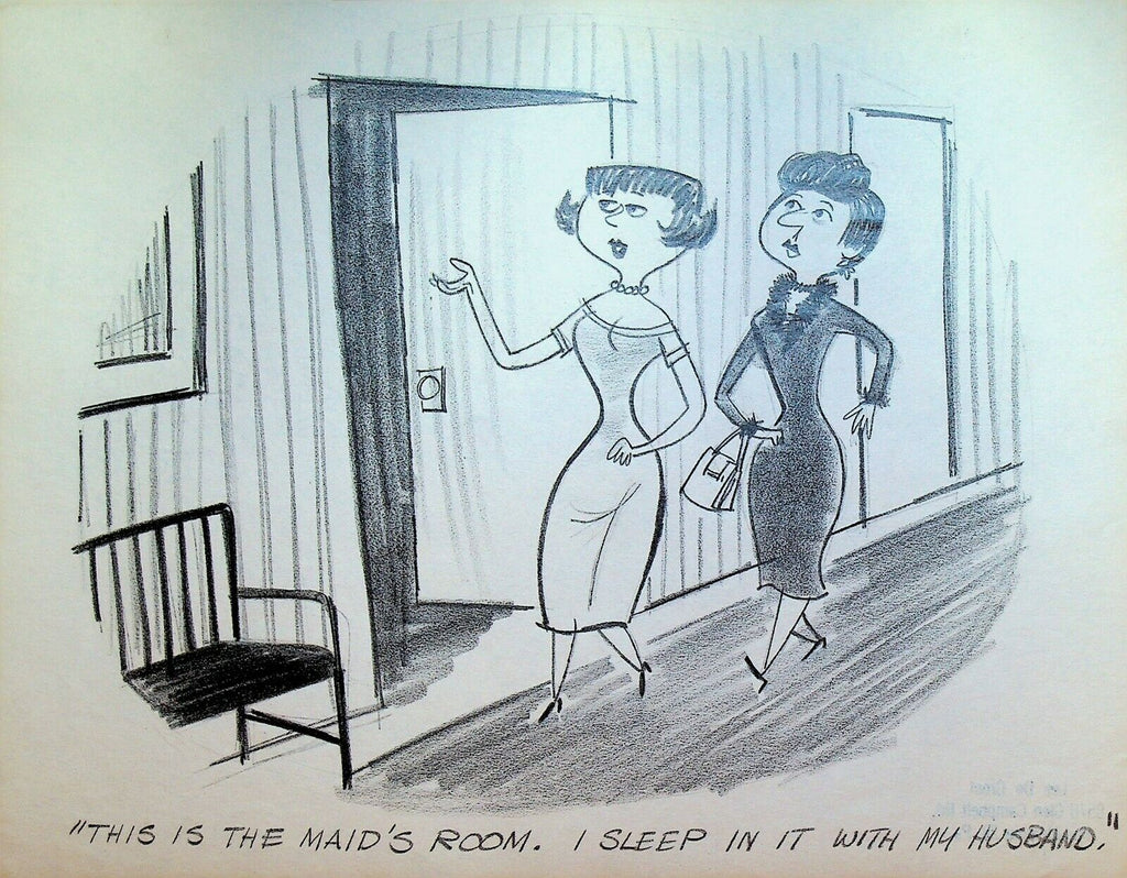 Lee DeGroot Original Art Gag House Tour Maid's Room