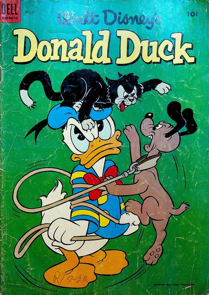 Donald Duck 37 Dell Comics 1954 Dog Cat Pluto