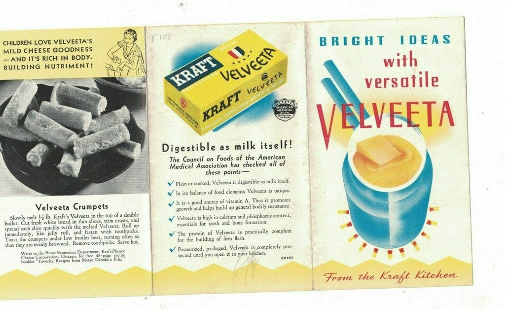 Velveeta Cheese Brochure Bright Ideas With Versatile Velveeta Kraft 1938