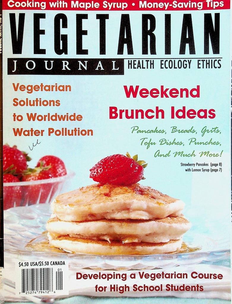 Vegetarian Journal Vol XXVI1I #1 2009 Maple Syrup Pancakes Grits Breads