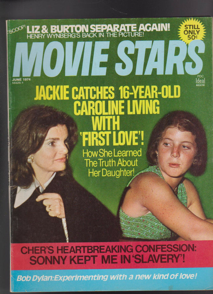 Movie Stars Magazine Jackie Onassis Liz Taylor Bob Dylan Sonny Cher  June 1974