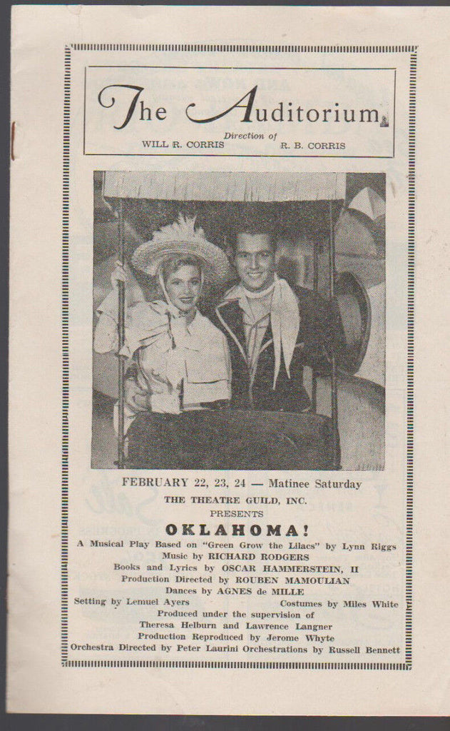 Oklahoma Program The Auditorium Theatre Rochester NY Patricia Northrop