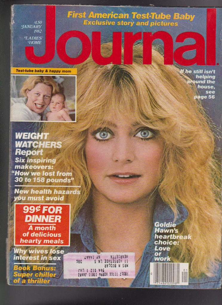 Ladies Home Journal Goldie Hawn Samantha Steel Test Tube Baby January 1982