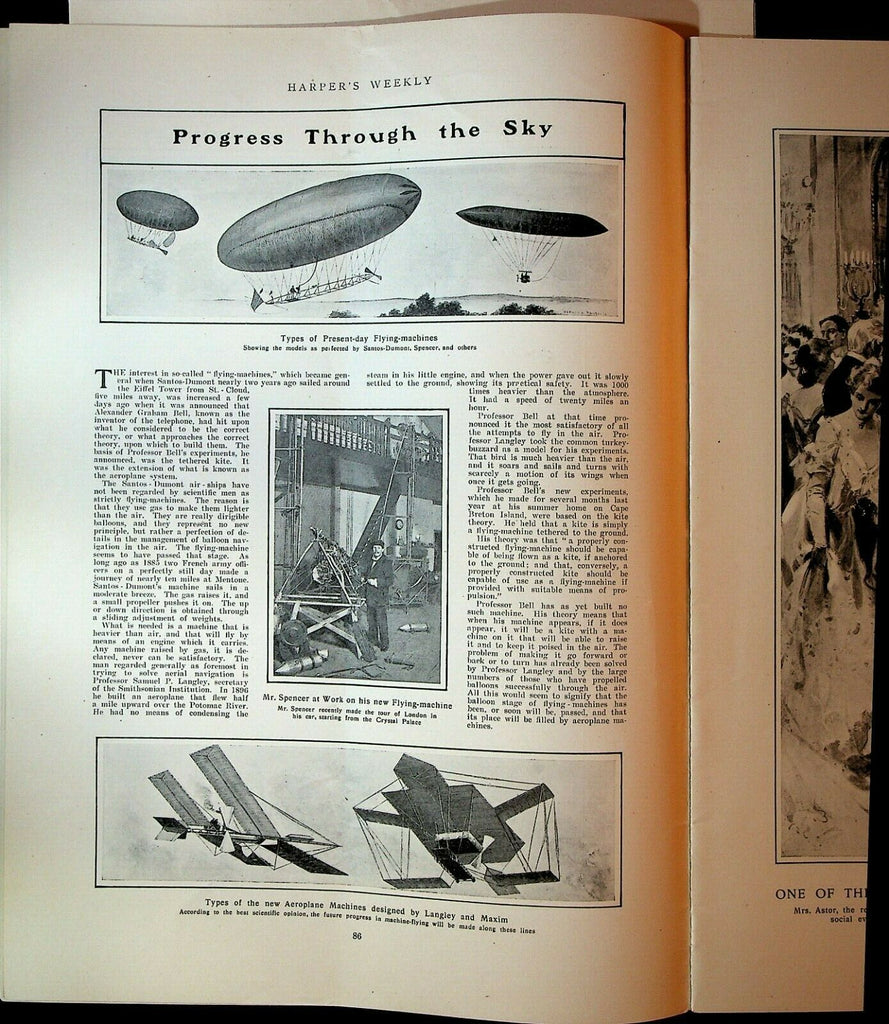 Harper's Weekly Magazine January 17 1903 Hudson River Tunnel Dirigible ...