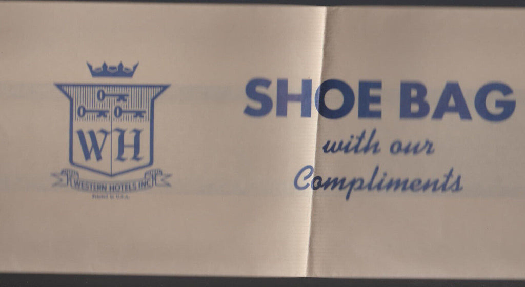Western Hotels Vintage Shoe Bag With our Compliments