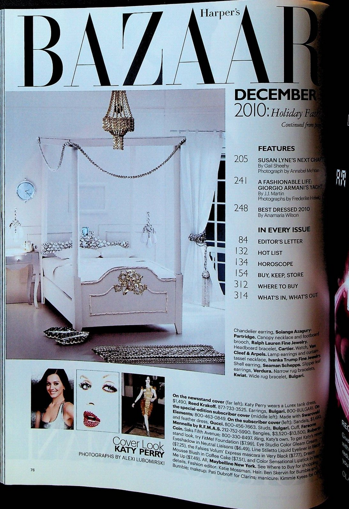 Harper's Bazaar December 2010 Katy Perry Susan Lyne Cecilia Dean