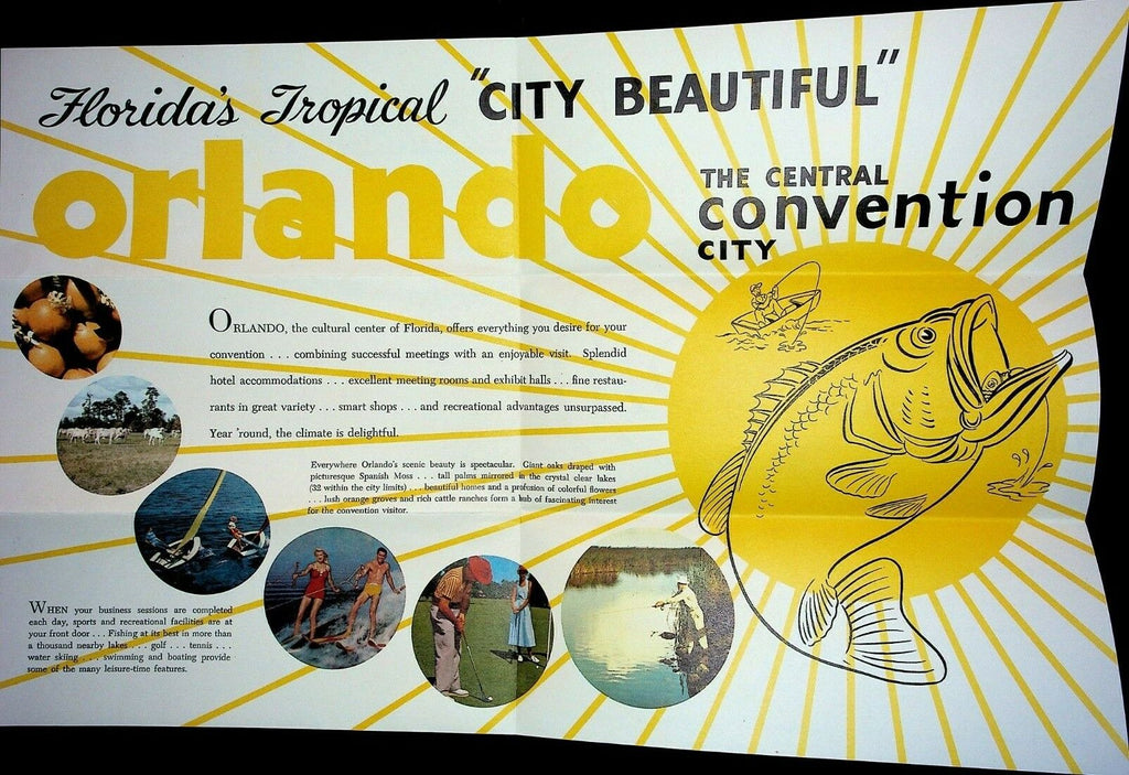 Orlando Center for Your Convention Florida Ad Sheet w Mailer 1953