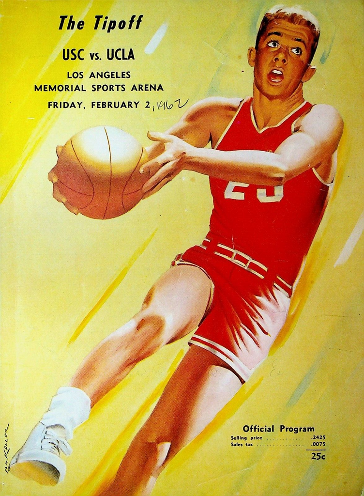 USC v UCLA NCAA Basketball Program February 2 1962 Walt Hazzard Gail Goodrich
