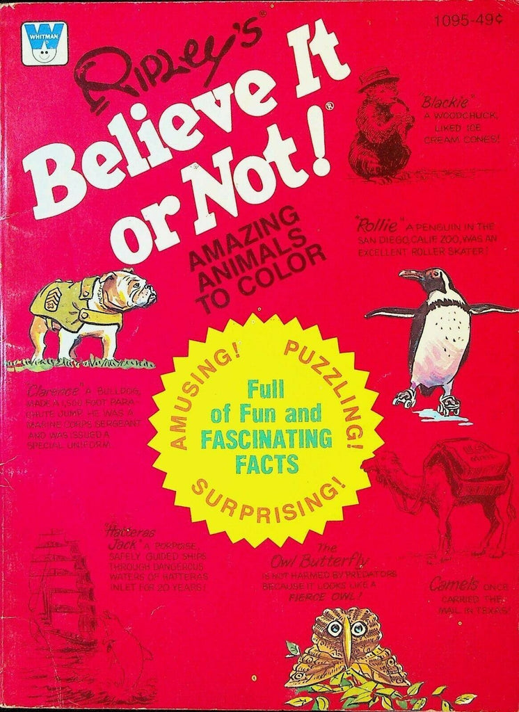 Ripley's Believe It or Not! Whitman Coloring Book Animals to Color 1979 #1095