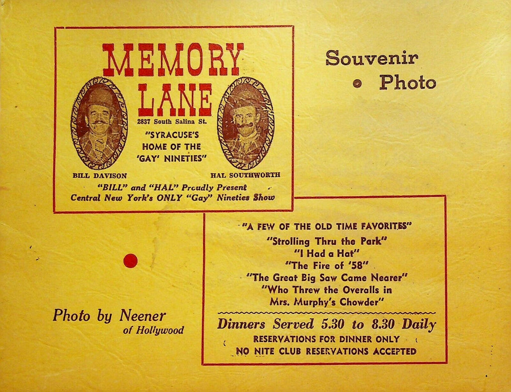 Memory Lane Syracuse NY Souvenir Photo Folder Army Officer 1940s