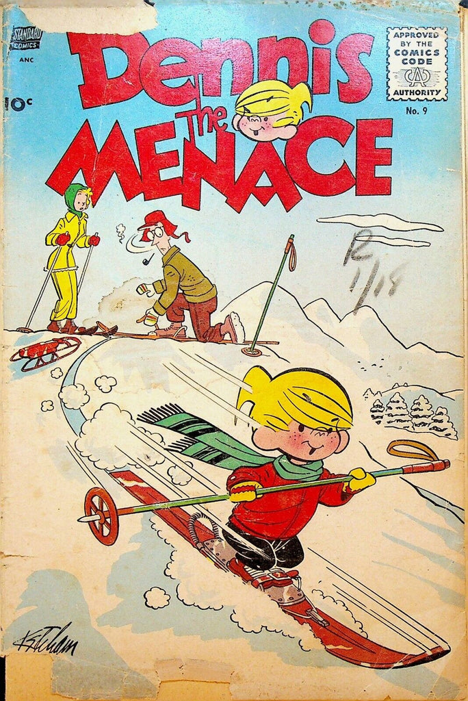 Dennis the Menace 9 Pines Comics 1955 Skiing