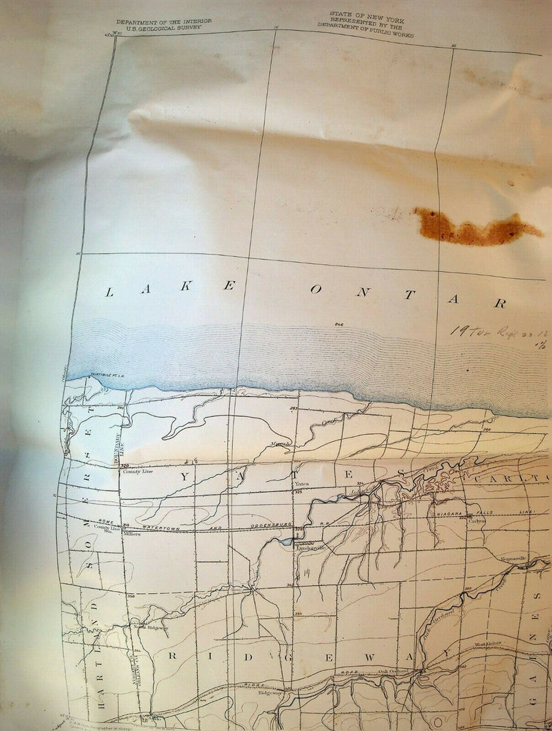 Ridgeway Quadrangle New York State US Geological Survey Map 1928