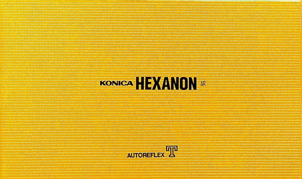 Konica Hexanon Autoreflex T Camera Instructions Manual