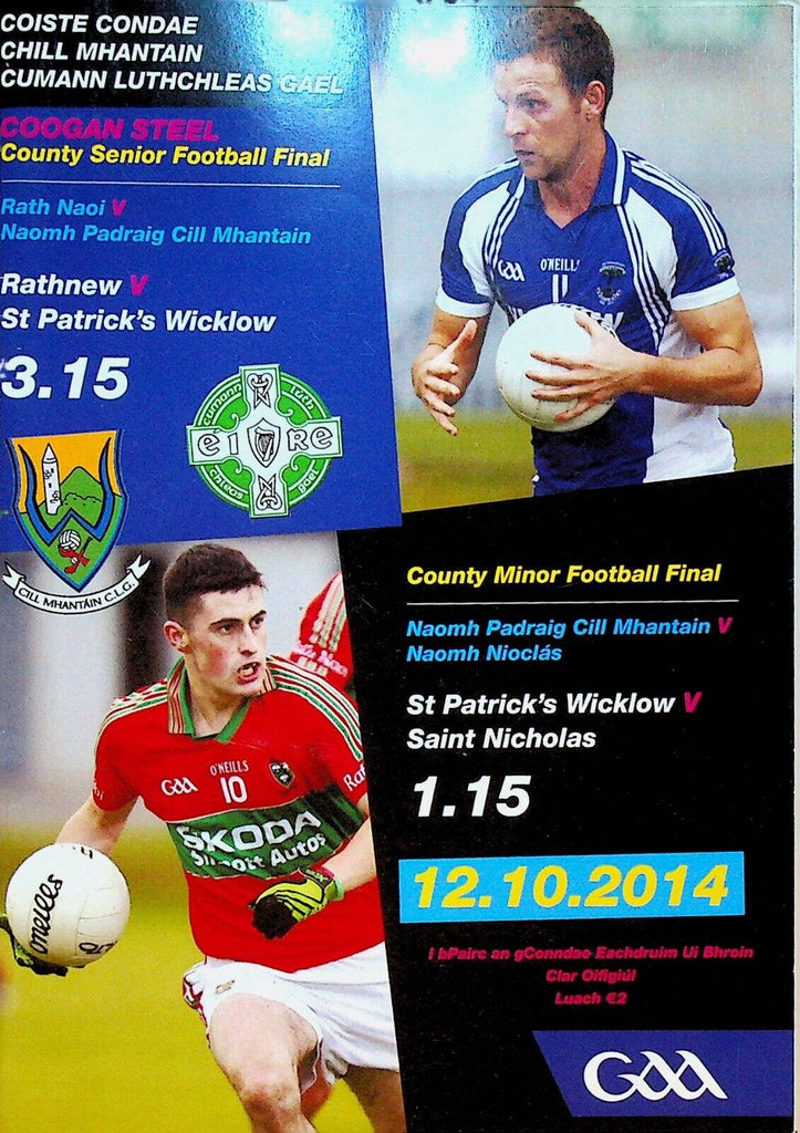 Rathnew v St Patrick's Wicklow Program 2014 County Senior Football Final Gaelic