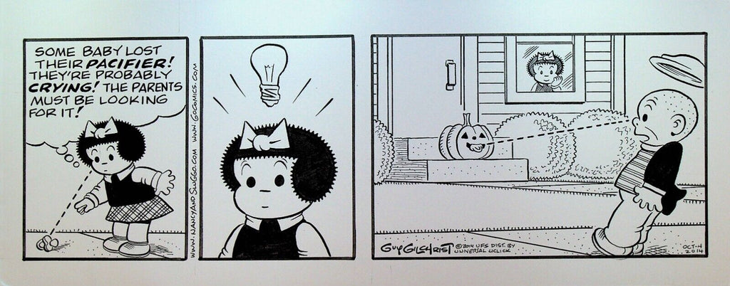 Nancy Original Comic Strip Art Guy Gilchrist October 4 2014 Jack O'Lantern JOL