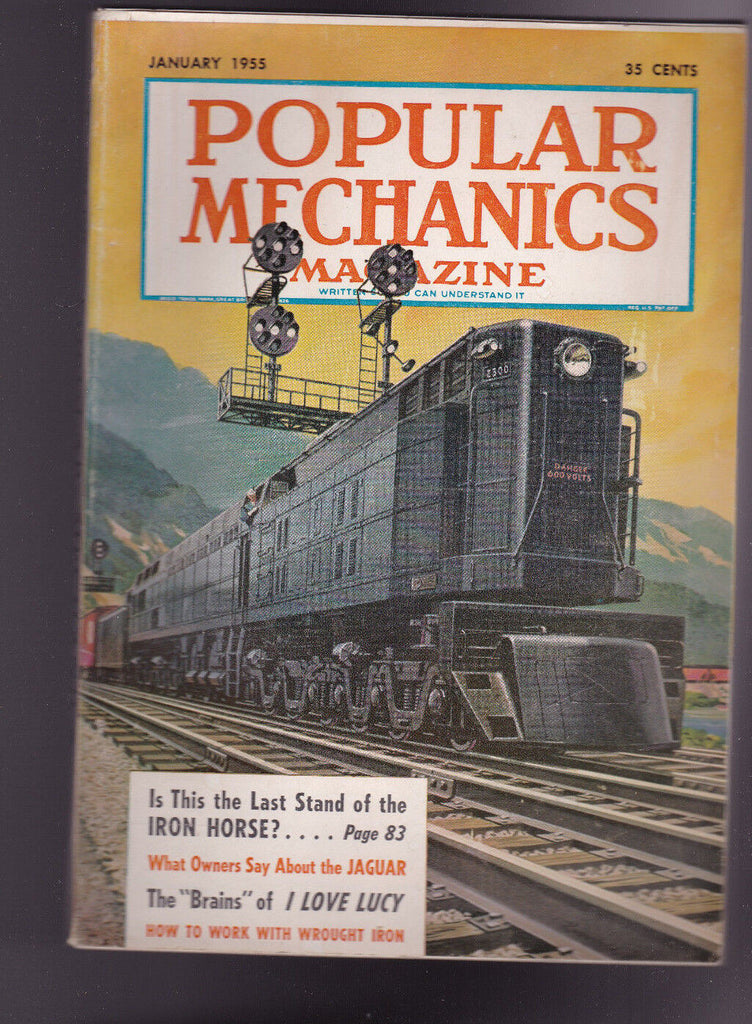 Popular Mechanics MagazineTrains Jaguar I Love Lucy January 1955