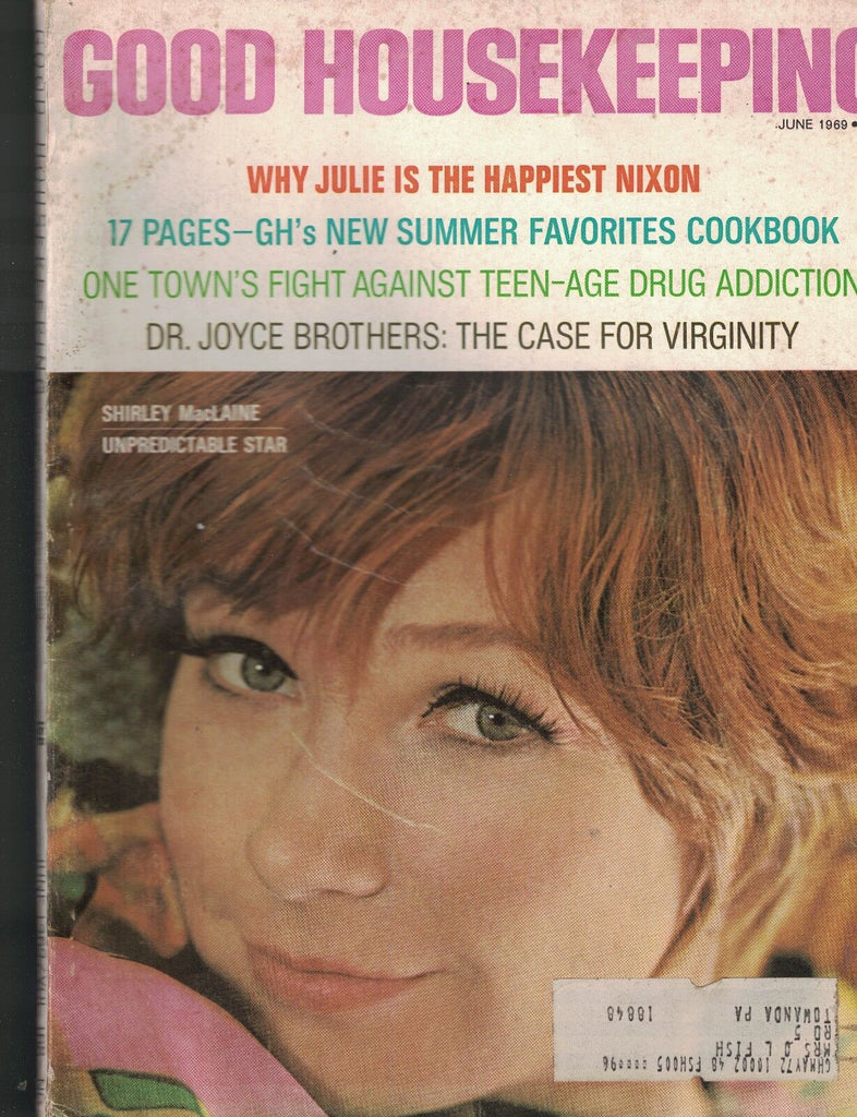 Good Housekeeping Magazine June 1969 Shirley MacLaine Julie Nixon