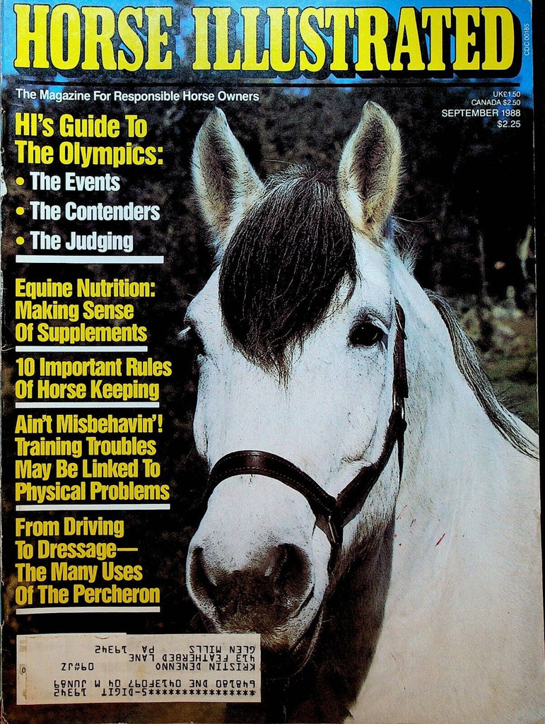 Horse Illustrated Magazine September 1988 Adnams Percherons Olympic Dressage