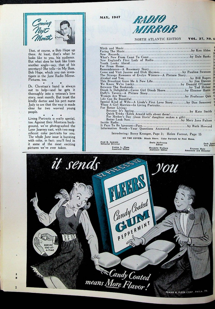 Radio Mirror May 1947 Dinah Shore Joanne Dick Haymes Helen Forrest Berry Kroeger