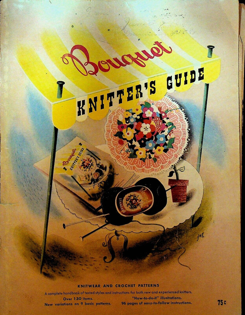 Bouquet Knitter's Guide Knitwear & Crochet Patterns 1949 Dominion Woolens