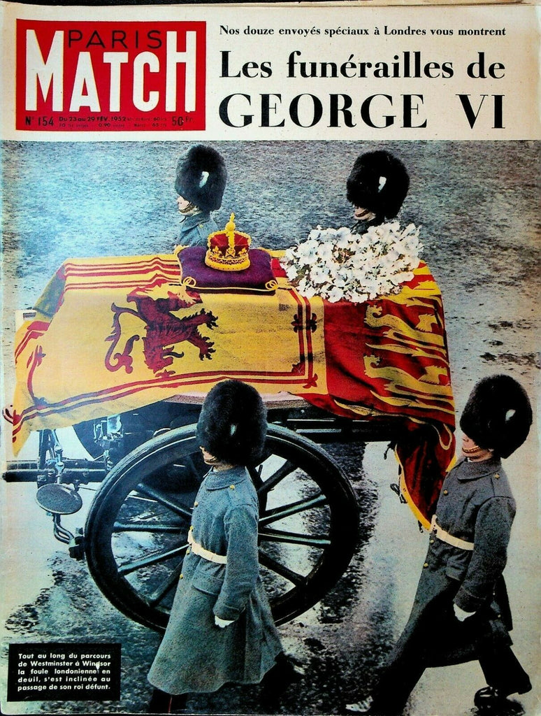 Paris Match February 23 1952 King George VI Funeral Enrico Caruso