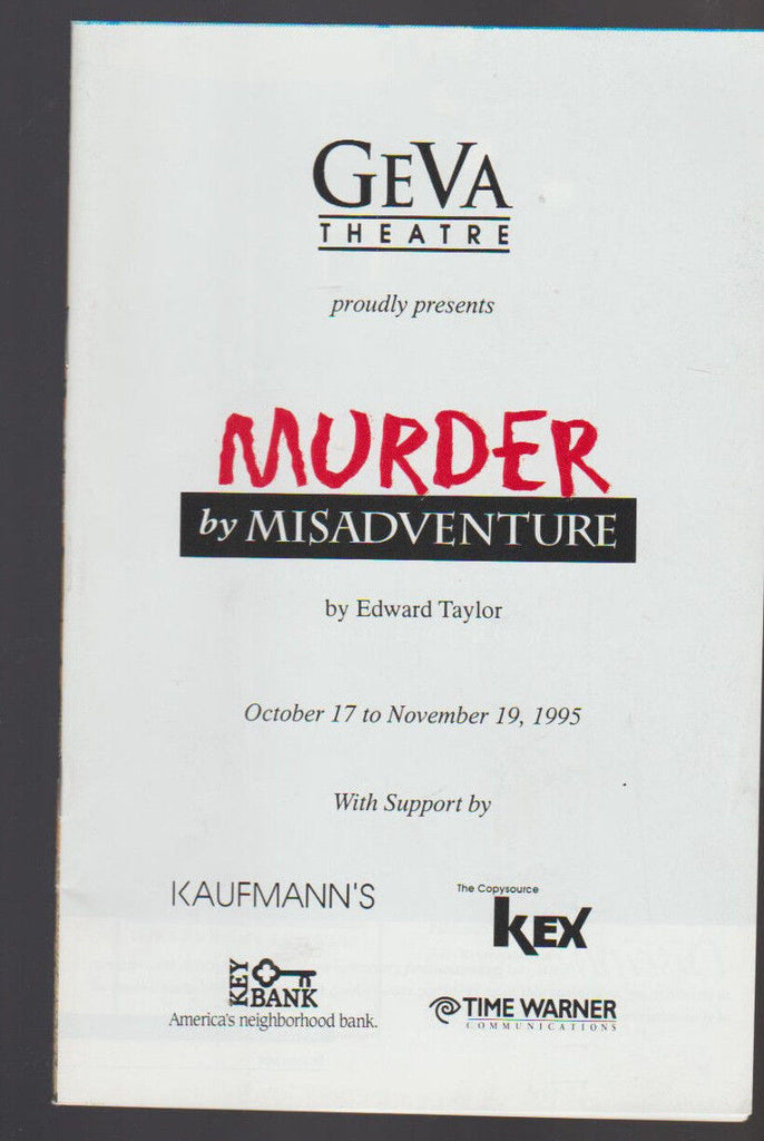 Murder by Misadventure 1995 Geva Theatre Program Bruce Gooch