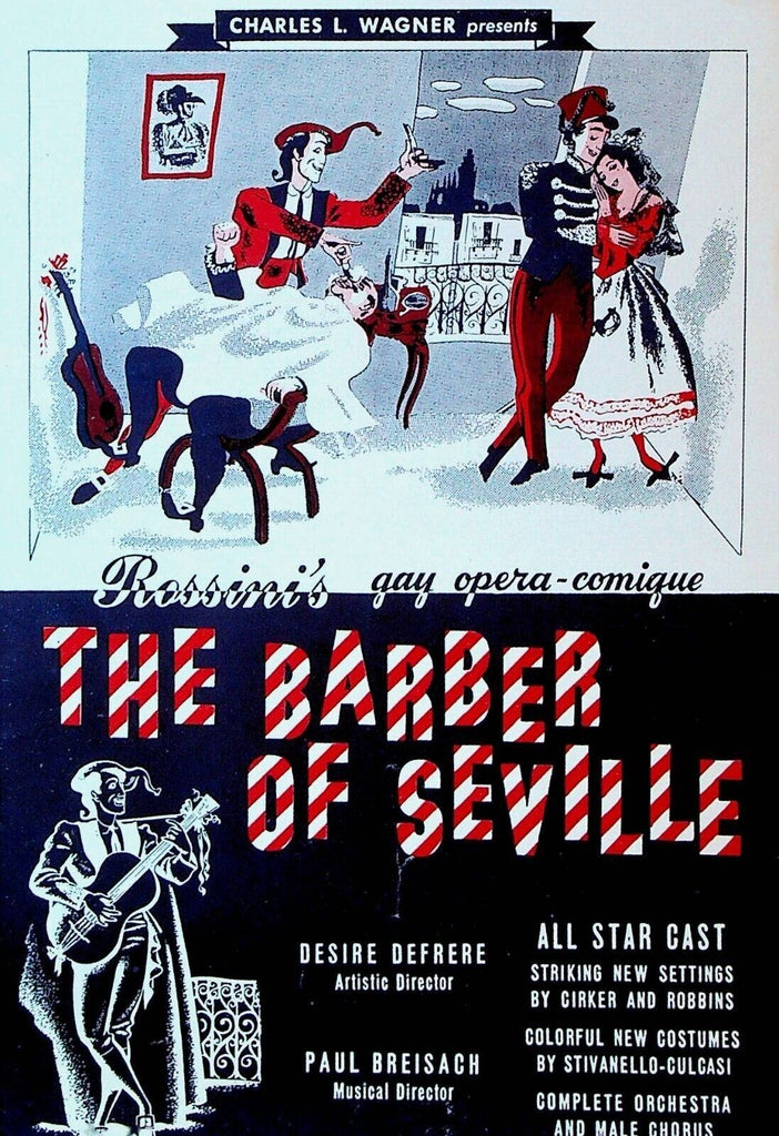 The Barber of Seville 1950s Ad Sheet Handbill Rossini