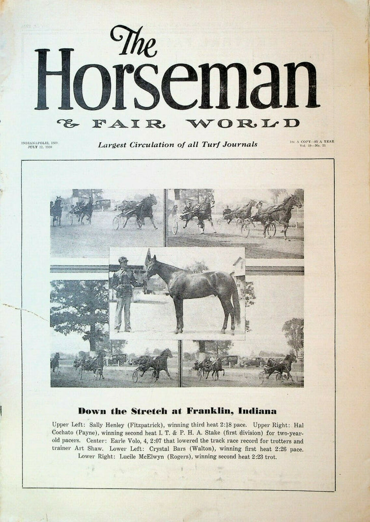 Horseman & Fair World Magazine Harness Racing July 22 1936 Sally Henley