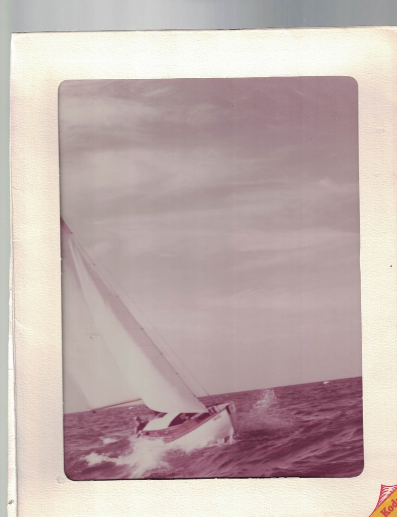SAILBOAT in action! 1970s color picture Great Photo