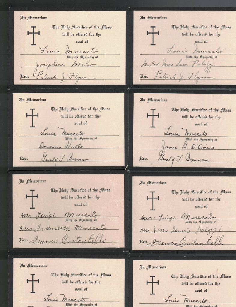 In Memoriam Holy Sacrifice of the Mass Card Lot of 8 Vintage
