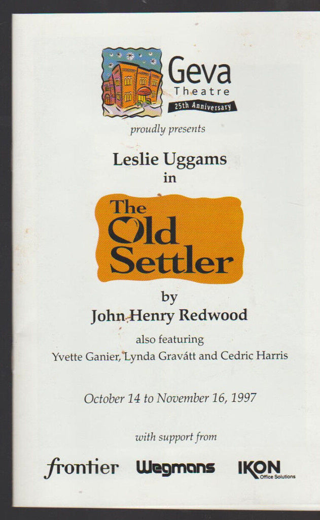 The Old Settler Geva Theatre Program 1997 Leslie Uggams