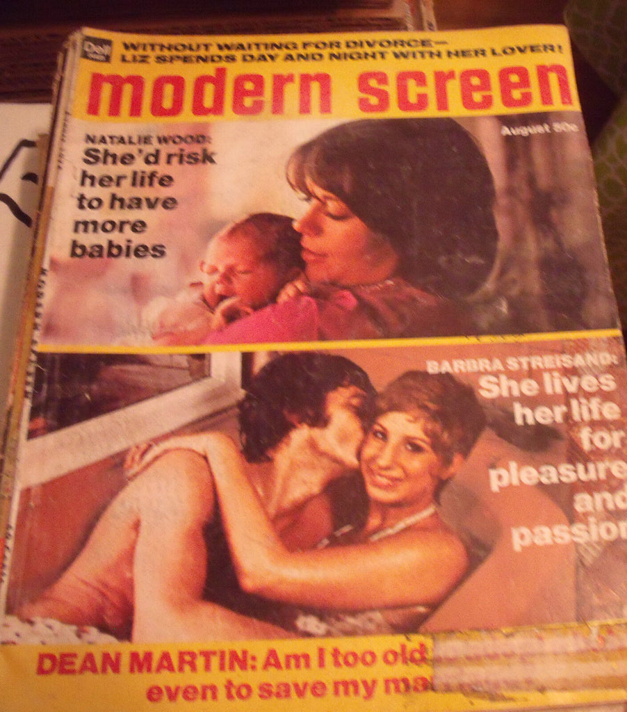 Modern Screen Magazine August 1974 Natalie Wood Barbra Streisand Liz Taylor