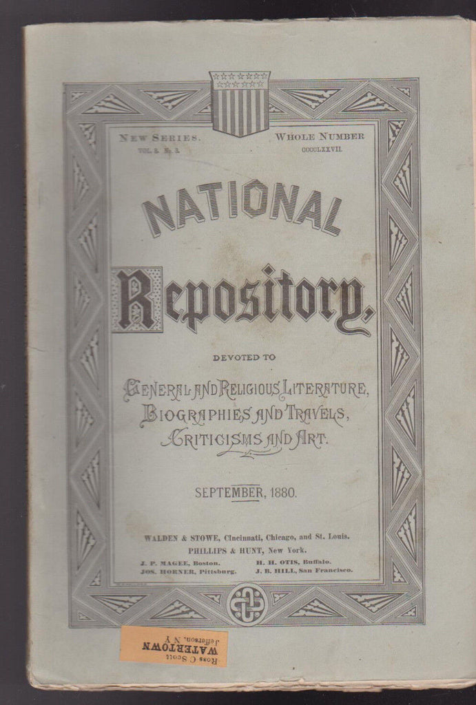 National Repository Magazine September 1880 St Helena Westminster Abbey