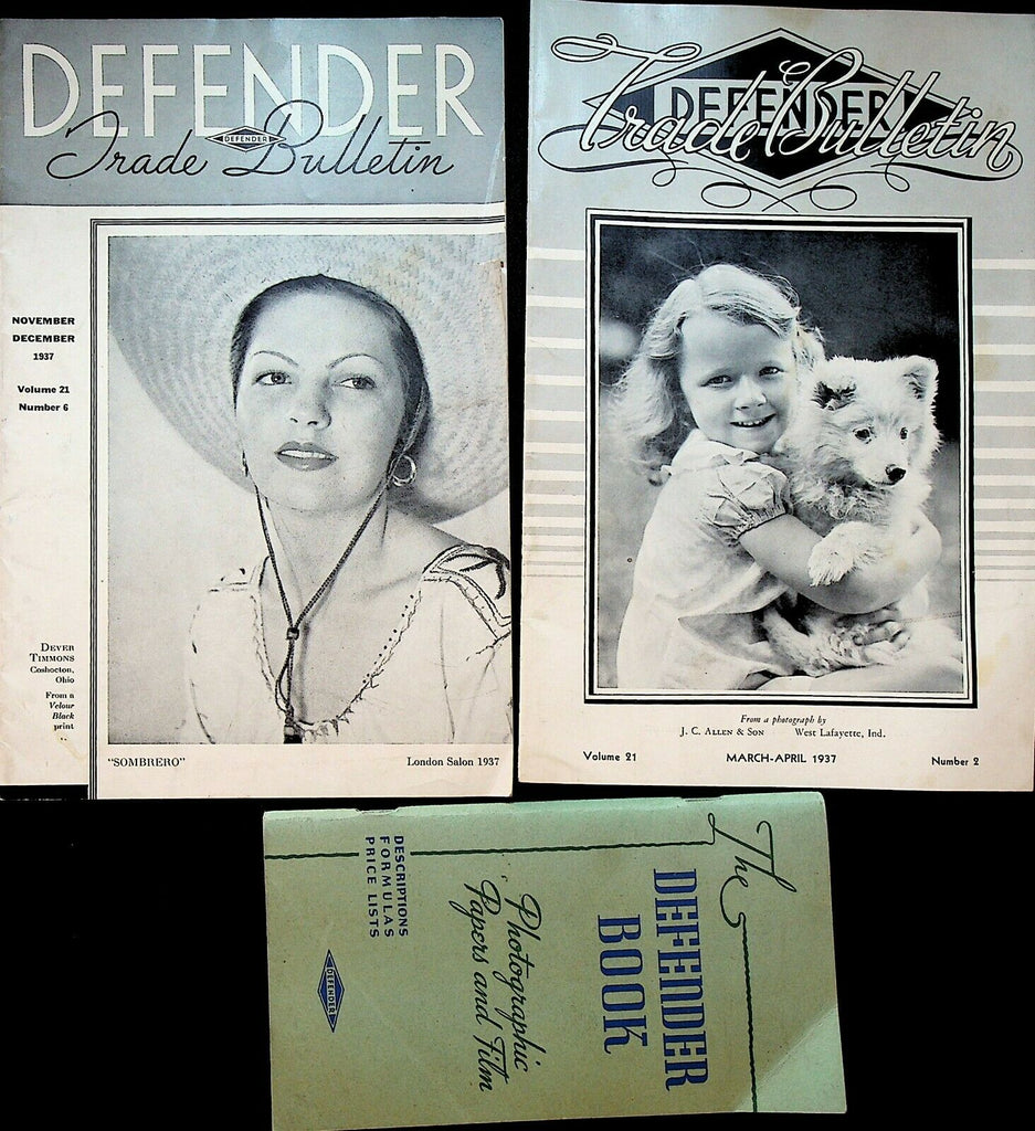 Defender Photo Supply Co Rochester NY Lot of 3 Book & Trade Bulletins 1930s