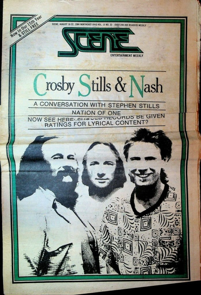 Cleveland Scene August 16 1984 Crosby Stills Nash Nation of One