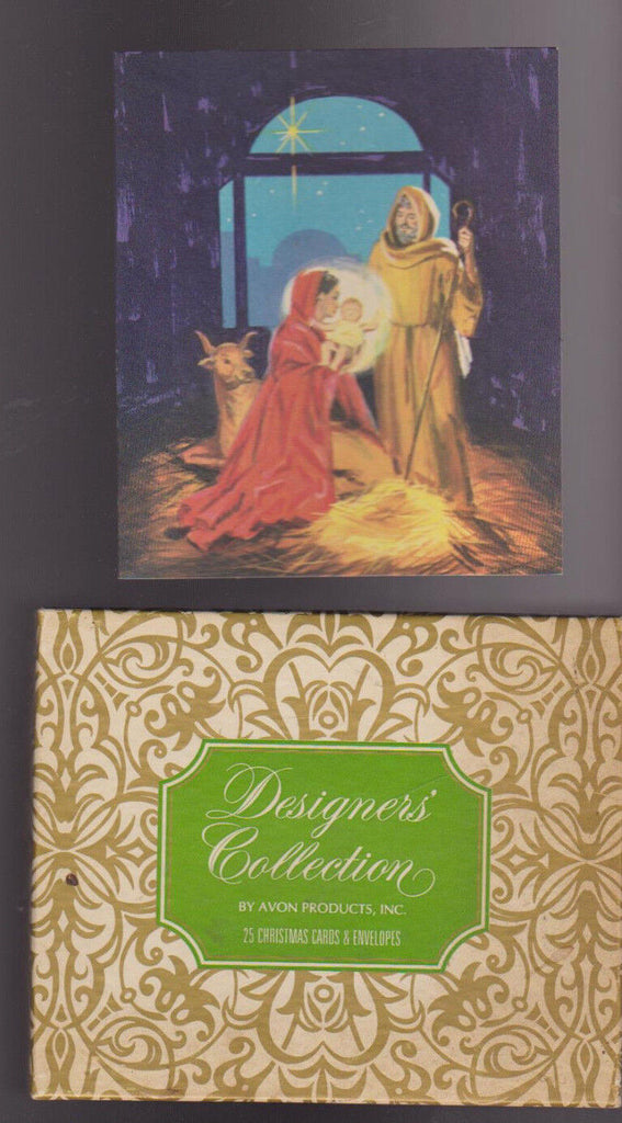 Avon Designers Collection Christmas Card Box of 25 #19 Manger Scene
