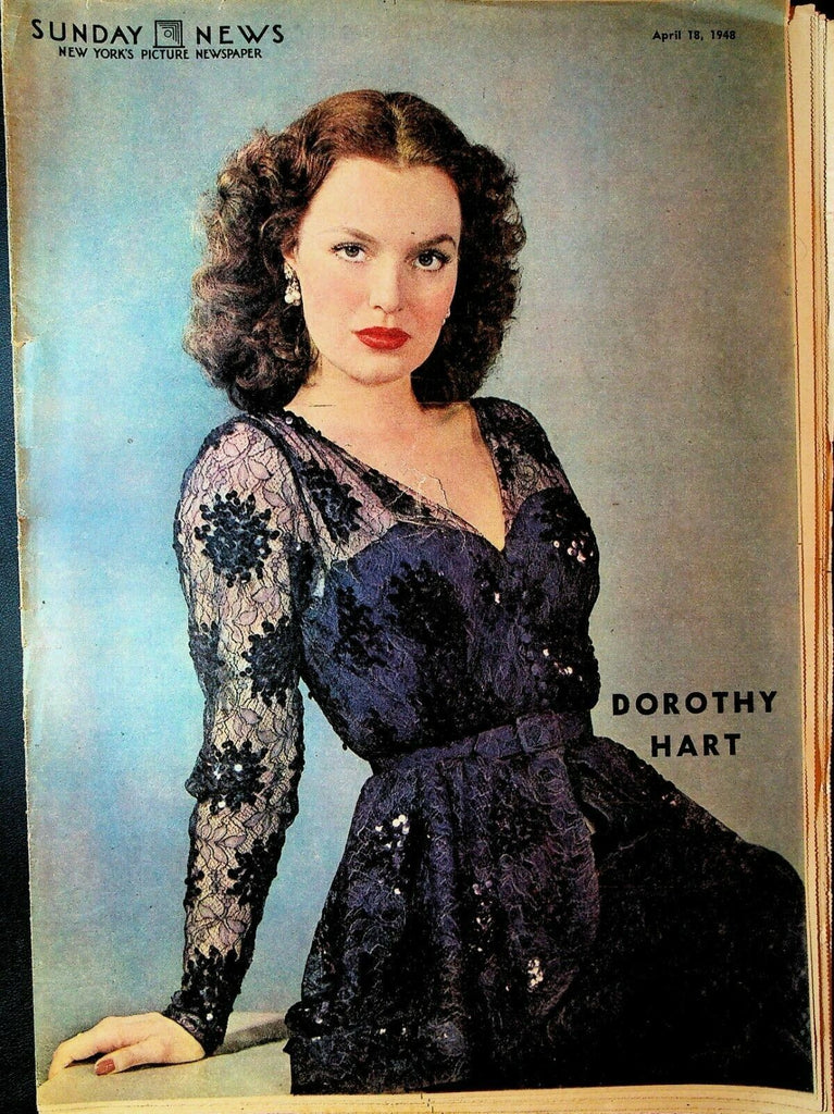 Sunday Picture News April 18 1948 Jackie Robinson Gorgeous George Dorothy Hart
