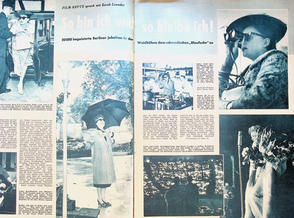 Film Revue Magazine August 20 1957 Zarah Leander Gina Lollobrigida Maria Schell