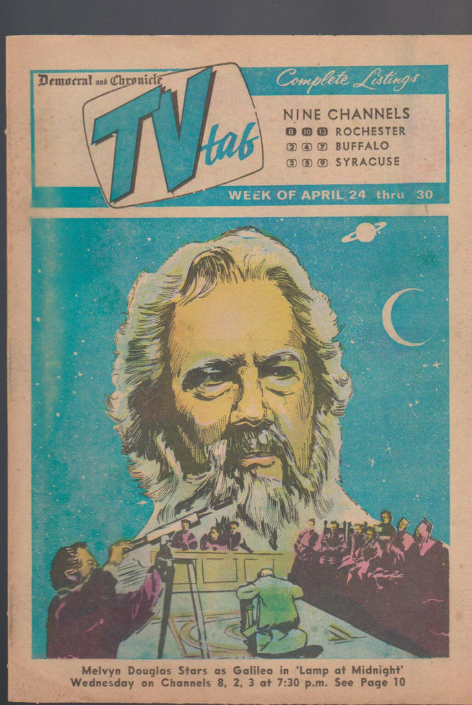 Democrat & Chronicle TV Tab April 24 1966 Melvyn Douglas Galileo