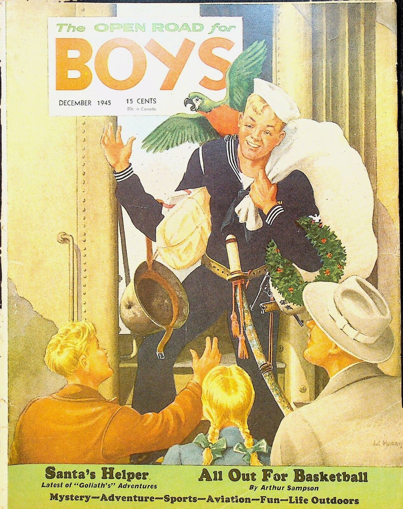 Open Road for Boys Magazine December 1945 Navy Cover Basketball Zephyr Train